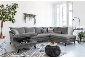 Divano letto grigio a "U", angolo destro Charming Charlie - Miuform