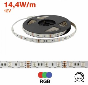 Striscia LED Professional 5050/60 - RGB - IP20 - 14,4W/m - 5m - 12V Colore RGB