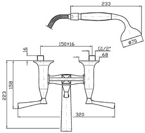 Gruppo Vasca Esterno con deviatore doccetta e flessibile 150 cm cromo Zucchetti Bellagio Zb2228