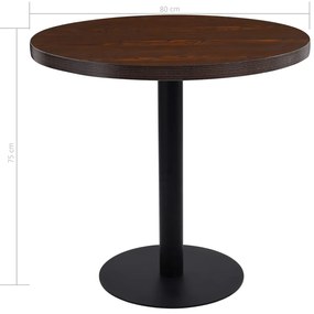 Tavolo da bistrot marrone scuro 80 cm in mdf
