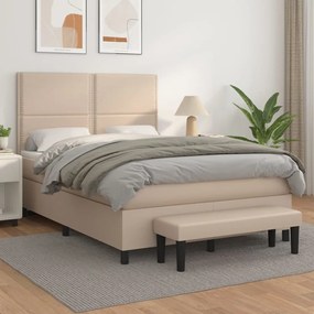 Giroletto A Molle Con Materasso Cappuccino 140x200cm Similpelle /