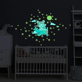 Adesivo murale per bambini 30x25 cm Pilot Bear - Ambiance