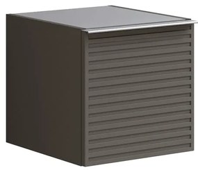 Struttura semi colonna da bagno Pixel laccato opaco grigio carbone L 40 x H 40 x P 45.5 cm