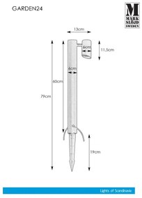 Markslöjd 108485 - Lampada LED esterna GARDEN24 LED/6W/24V 60 cm IP44 nera