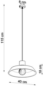 Sollux SL.0282 - Lampadario a sospensione con filo AFRA 1xE27/60W/230V grigio/legno naturale