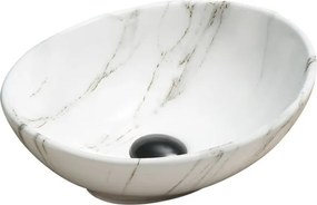 Mexen Elza lavabo da appoggio 40 x 33 cm, bianco pietra - 21014091