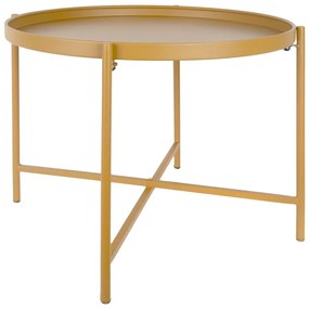 Tavolino da salotto rotondo giallo ocra in metallo ø 50 cm Meseta – Leitmotiv