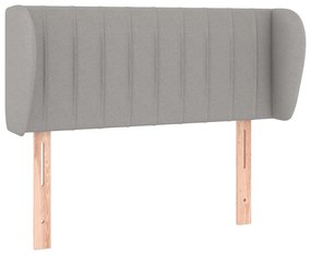 Testiera ad orecchio grigio chiaro 103x23x78/88 cm in tessuto