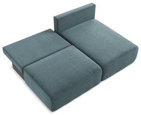 Divano angolare turchese allungabile/con contenitore (con penisola a destra) Kalena – Makamii