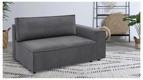 Modulo divano in velluto a coste grigio scuro, angolo destro Nihad modular - Bobochic Paris