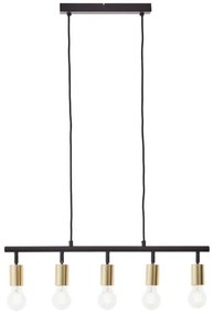 Brilliant - Lampadario su cavo 5xE27/28W/230V nero/ottone