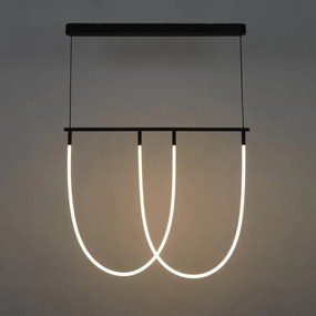 Lampadario LED design Anelo nero Ø80cm, luce con 3 temperature di colore 4600 lumen, INSPIRE