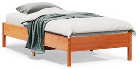 Letto Senza Materasso Marrone Cera 90x190 Cm İn Legno Di Pino /