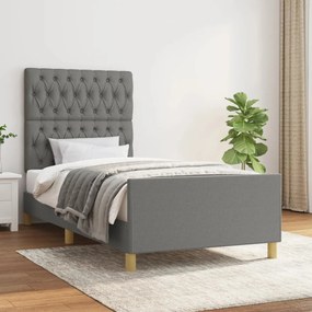 Giroletto Senza Materasso Grigio Scuro 100x200 Cm Tessuto /