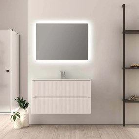 Mobile bagno cannettato bianco opaco 100 cm Riga