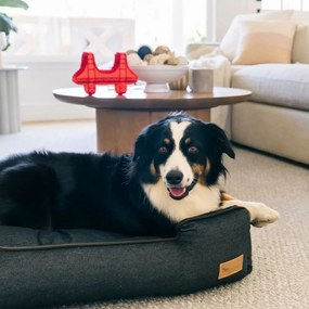 Cuccia in blu scuro per cane 80x60 cm Lounge Bed Denim Medieval Blue / Dark Chocolate M – P.L.A.Y.