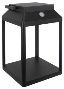 Lanterna Portatile Ricaricabile Solare e USB Nera Dimmerabile