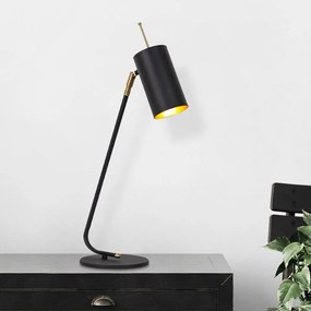 Lampada da tavolo in nero e oro con paralume in metallo (altezza 55 cm) Sivani - Opviq lights