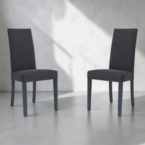 Sedia da pranzo in tessuto Antracite DENVER - Set 2