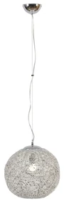 Lampadario Neoclassico Astra trasparente paralume cromo E27 Ø35cm LUCE AMBIENTE DESIGN