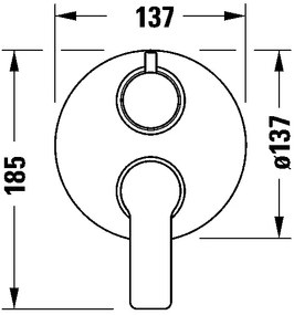 Duravit DC5210008010 - Miscelatore doccia per installazione ad incasso D-CODE, cromo lucido