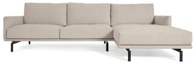 Kave Home - Divano Galene 3 posti con chaise longue destro beige 254 cm