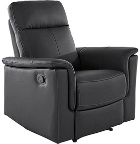 Poltrona relax in pelle nera Southbrook - Støraa