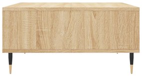 Tavolino da salotto rovere sonoma 60x60x30 cm legno multistrato