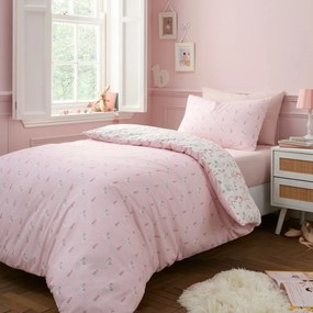 Set copripiumino e federa da bambini bianco e rosa in cotone per letto matrimoniale 200x200 cm Ballerina – Belle &amp; Boo