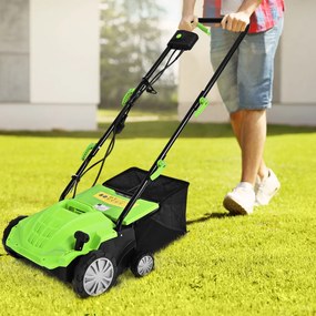 Costway Decespugliatore e aeratore elettrico con blocco di sicurezza profondità regolabile, Decespugliatore per prato 2 Colori