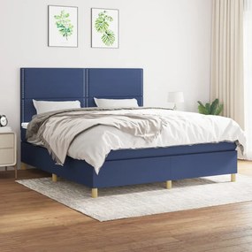 Giroletto A Molle Con Materasso Blu 160x200 Cm İn Tessuto /
