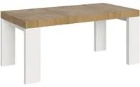 Tavolo allungabile 90x180/284 cm Roxell Mix piano Bianco Frassino - - Quercia Natura/Bianco Frassino