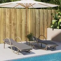 Lettini Prendisole 2 pz con Cuscini Beige in Polyrattan 3277311