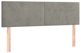 Giroletto a Molle con Materasso Grigio Chiaro 140x190cm Velluto