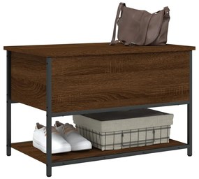 Panca portaoggetti rovere marrone 70x42,5x47 legno multistrato