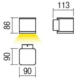 Redo 9080 - Applique da esterno BETA LED/6W/230V 3000K IP54 marrone