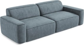 Divano blu polveroso con rivestimento in ciniglia 244 cm Omao – Makamii