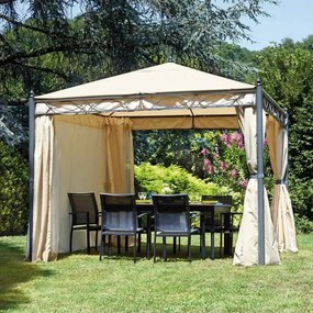 Gazebo Garden in ferro struttura grigio, copertura ecru L 300 x P 300 x H 274 cm