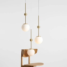 ALDEX Lampada a sospensione Joel, rotonda ottone/bianco, a 3 luci