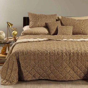 Copriletto Trapuntato in Cotone Leopard Matrimoniale New