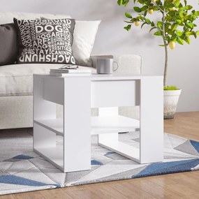 Tavolino Da Salotto Bianco 55,5x55x45 Cm İn Legno Multistrato /