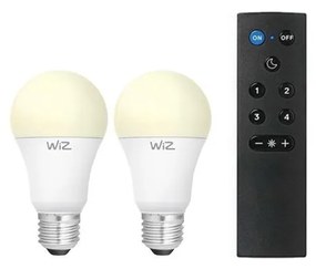 Confezione da 2 lampadine LED dimmerabili A60 E27/9W/230V 2700K Wi‑Fi + telecomando - WiZ
