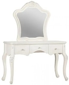 Toeletta trucco avorio con specchio in legno-Arrediorg.it