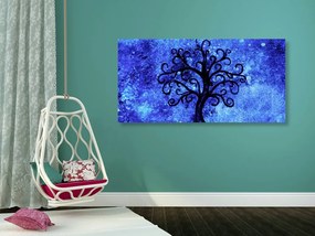Quadro su tela – Albero della vita su sfondo blu