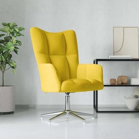 Sedia Relax Giallo Senape İn Velluto /