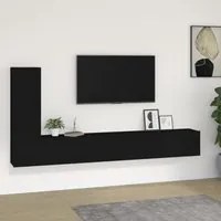 Set Mobili Porta TV 3 pz Nero in Legno Multistrato 3114319