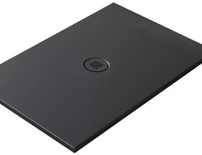Piatto doccia in ceramica extra slim nero L 180 x L 80 cm opaco