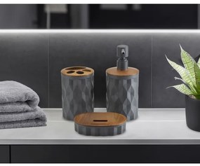Set da bagno REINA 5 pz antracite/marrone