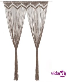 vidaXL Tenda Macramè Grigio Talpa 140x240 cm in Cotone
