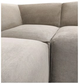 Divano angolare in velluto a coste beige (angolo destro) Sting - Scandic